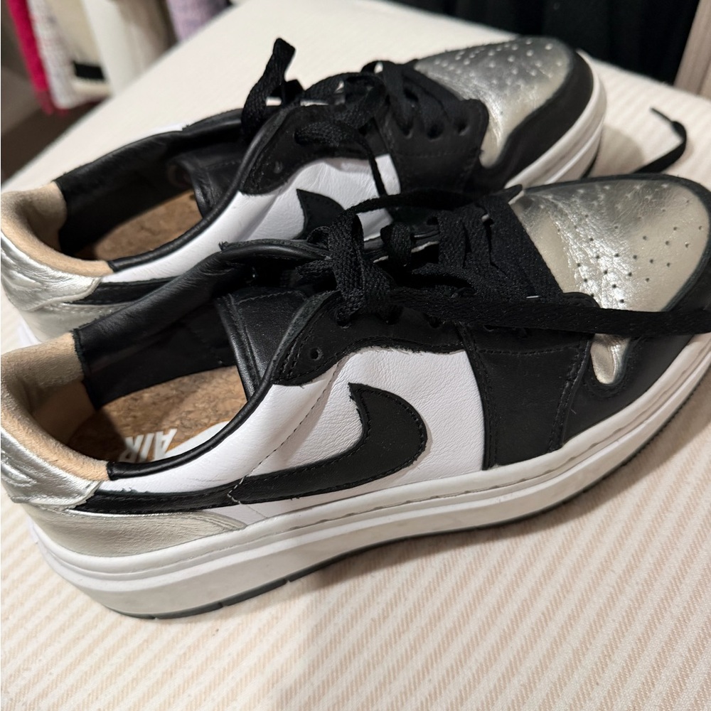 Nike Women's Black, White, and Silver Sneakers